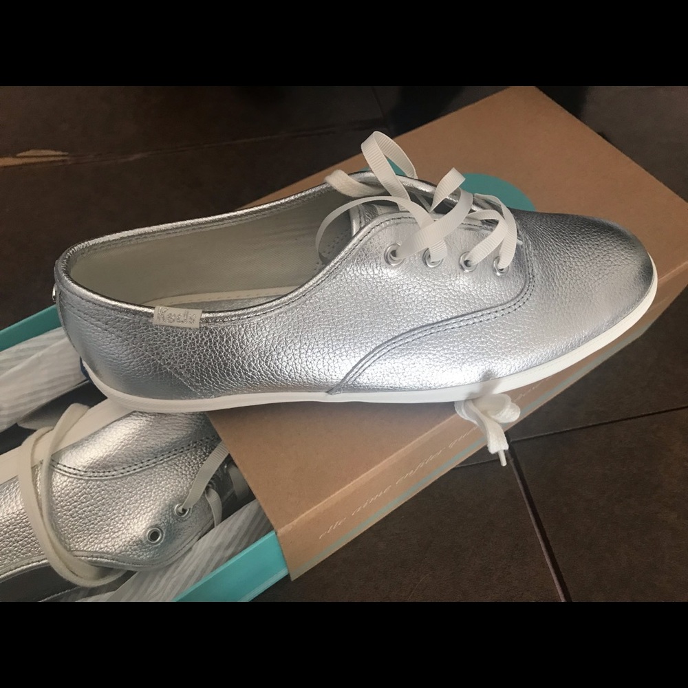 Keds x kate spade, Leather in Metallic Silver